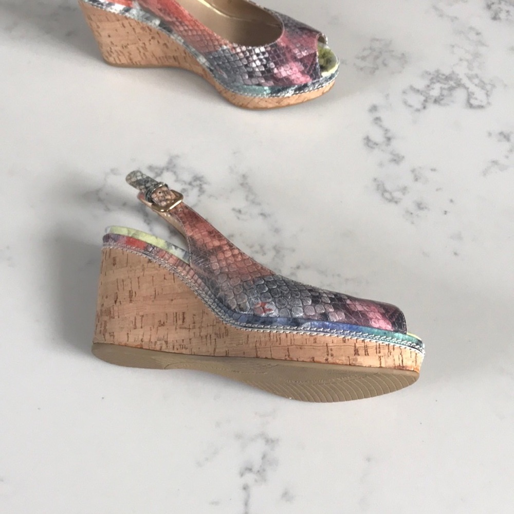 Stuart Weitzman Multi Colored Wedge Sandals - image 3